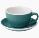 Cappuccino Tasse + Untertasse türkis