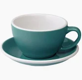 Cappuccino Tasse + Untertasse türkis